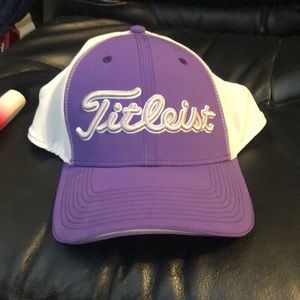 Titleist Golf Hat. Purple and White. Flexible material